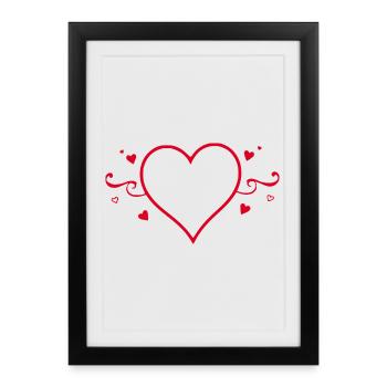 Valentines Red Heart, Valentine's Day - Framed poster (27 × 37 cm) - black - Front