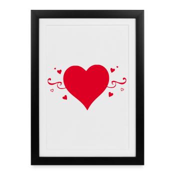 Valentines Red Heart, Valentine's Day - Framed poster (27 × 37 cm) - black - Front