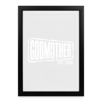 Marraine Fondée en 2026 - Affiche encadrée (27 × 37 cm) - noir - Devant
