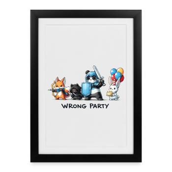 False Party – Knight, Rogue, Mage & Birth - Framed poster (27 × 37 cm) - black - Front