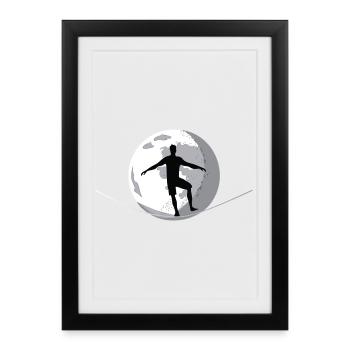 The Zen of Balance: Slacklining by the Moon - Framed poster (27 × 37 cm) - black - Front