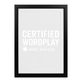 Jeux de mots certifiés - Affiche encadrée (27 × 37 cm) - noir - Devant