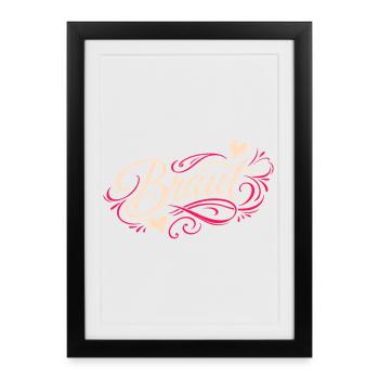 Chemise de mariée Enterrement de vie de garçon femmes Chemise de fête de jeune fille - Affiche encadrée (27 × 37 cm) - noir - Devant