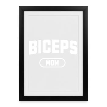 Maman des biceps - Affiche encadrée (27 × 37 cm) - noir - Devant