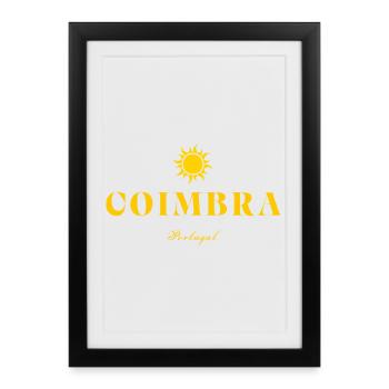 Coimbra Portugal Suncrest Gold - Affiche encadrée (27 × 37 cm) - noir - Devant