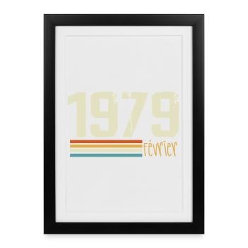 Février 1979 - Février 1979 Anniversaire 1979 - Affiche encadrée (27 × 37 cm) - noir - Devant