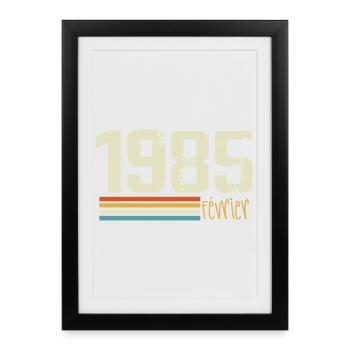 Février 1985 - Février 1985 Anniversaire 1985 - Affiche encadrée (27 × 37 cm) - noir - Devant