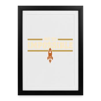 Science-fusée, Scientifique en fusées, Aérospatiale - Affiche encadrée (27 × 37 cm) - noir - Devant