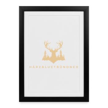 Härzbluetbündner - Framed poster (27 × 37 cm) - black - Front