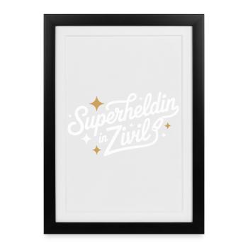 Superheroine In Civilian Superhero Superhero Costume - Framed poster (27 × 37 cm) - black - Front