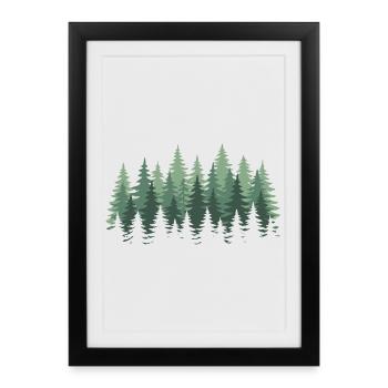 Forêt Nature Arbres Nature Nature Amoureux de la nature - Affiche encadrée (27 × 37 cm) - noir - Devant