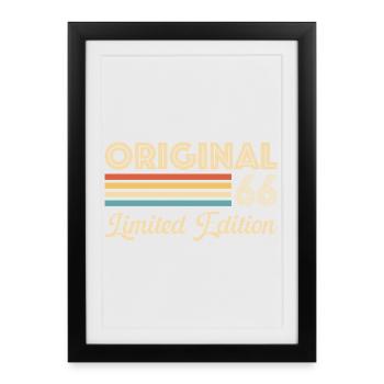 60th Birthday 60 Years 1966 Original 66 Gift - Framed poster (27 × 37 cm) - black - Front