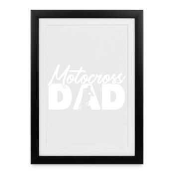 Art sportif de motocross Dad Silhouette - Affiche encadrée (27 × 37 cm) - noir - Devant