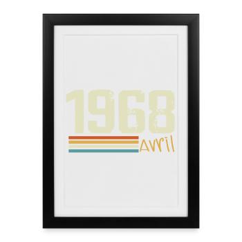 Né en avril 1968 - Affiche encadrée (27 × 37 cm) - noir - Devant