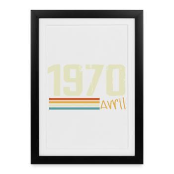 Né en avril 1970 - Affiche encadrée (27 × 37 cm) - noir - Devant