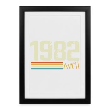 Né en avril 1982 - Affiche encadrée (27 × 37 cm) - noir - Devant