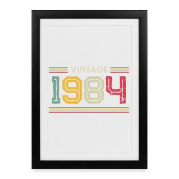 Vintage year 1984 - Framed poster (27 × 37 cm) - black - Front