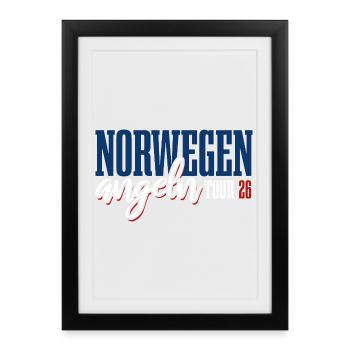 Excursion de pêche en Norvège 2026 - Cadeau de pêcheur - Affiche encadrée (27 × 37 cm) - noir - Devant