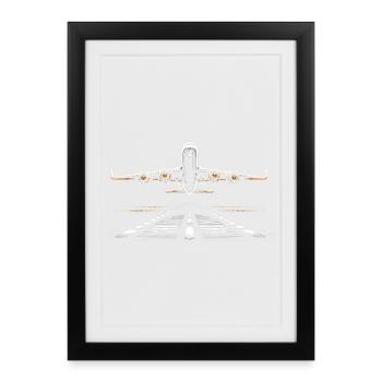 Pilote de vol d’avion Airplane Airline - Affiche encadrée (27 × 37 cm) - noir - Devant