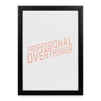 Logo drôle d’anxiété drôle et sombre de la réflexion professionnelle - Affiche encadrée (27 × 37 cm) - noir - Devant