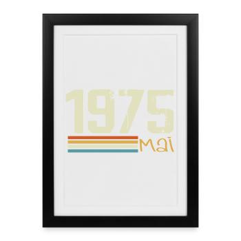 Mai 1975 - Affiche encadrée (27 × 37 cm) - noir - Devant