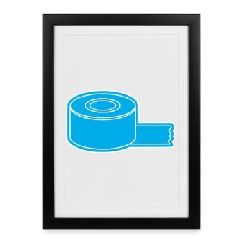 Adhesive Tape Roll Outline - Framed poster (27 × 37 cm) - black - Front