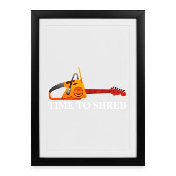 Time to Shred – Orange Guitar Tool - Framed poster (27 × 37 cm) - black - Front
