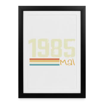 Mai 1985 - Affiche encadrée (27 × 37 cm) - noir - Devant