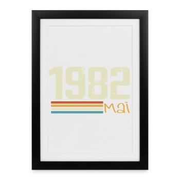Mai 1982 - Affiche encadrée (27 × 37 cm) - noir - Devant