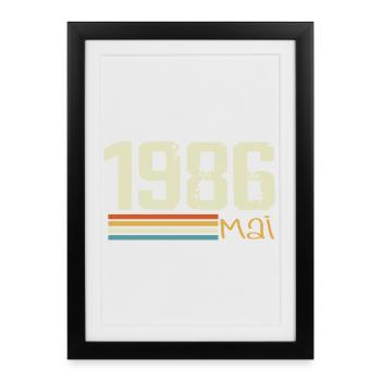 Mai 1986 - Affiche encadrée (27 × 37 cm) - noir - Devant