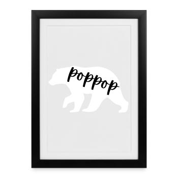 Ours poppop - Affiche encadrée (27 × 37 cm) - noir - Devant