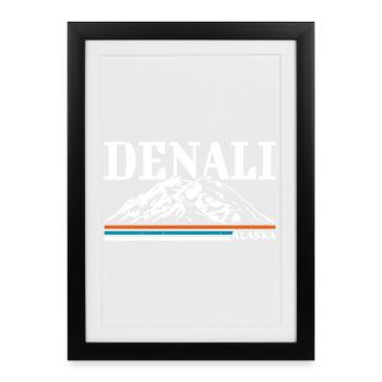 Alaska Denalis National Park Retro - Framed poster (27 × 37 cm) - black - Front