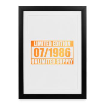 40e anniversaire édition limitée - ꝏ Approvisionnement 07/1986 - Affiche encadrée (27 × 37 cm) - noir - Devant