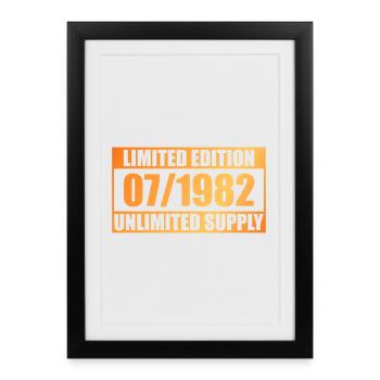 44e anniversaire Édition Limitée - ꝏ Approvisionnement 07/1982 - Affiche encadrée (27 × 37 cm) - noir - Devant