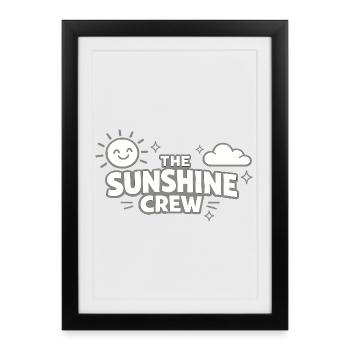 Le logo Sunshine Crew Sun - Affiche encadrée (27 × 37 cm) - noir - Devant