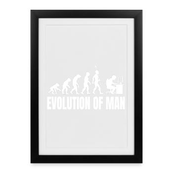 Programmer Computer Freak Evolution Retro - Framed poster (27 × 37 cm) - black - Front