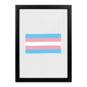Drapeau de la fierté trans transgenre - Affiche encadrée (27 × 37 cm) - noir - Devant