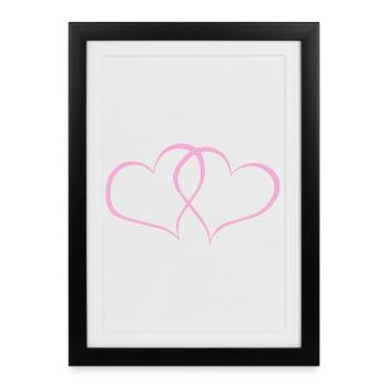 Lignes cardiaques entrelacées - Affiche encadrée (27 × 37 cm) - noir - Devant