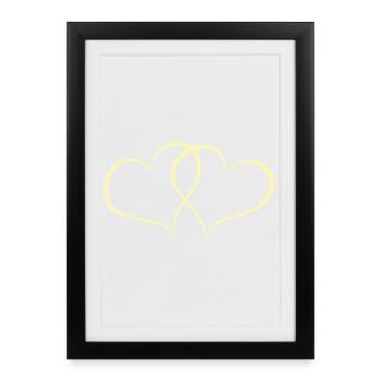 Lignes cardiaques entrelacées - Affiche encadrée (27 × 37 cm) - noir - Devant