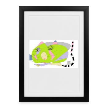elefant - Framed poster (27 × 37 cm) - black - Front