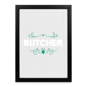 Butcher Flair Vintage Font - Framed poster (27 × 37 cm) - black - Front