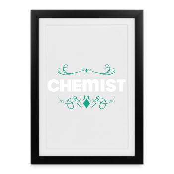 Conception d’ornements de chimiste - Affiche encadrée (27 × 37 cm) - noir - Devant