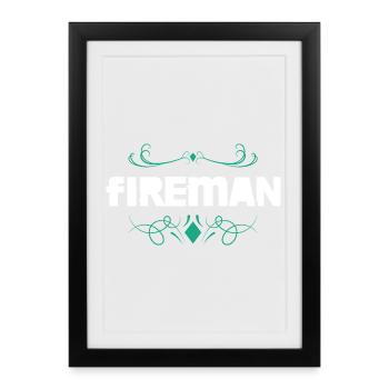 Firefighter Ornament - Framed poster (27 × 37 cm) - black - Front