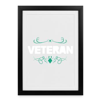 Veteran Pride Ornament Design - Framed poster (27 × 37 cm) - black - Front