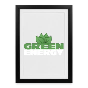 Green Energy - Sustainable Future - Framed poster (27 × 37 cm) - black - Front