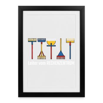 Rechenzentrum Gärtner Garten Gartenarbeit - Gerahmtes Poster (27 × 37 cm) - Schwarz - Vorne