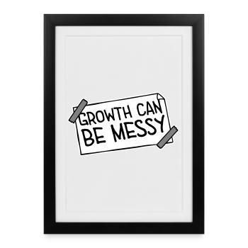 Growth Can Be Messy Personal Growth Quote Logo - Framed poster (27 × 37 cm) - black - Front