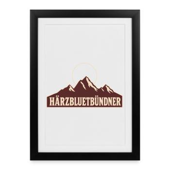 Bündner Härzbluetbündner - Gerahmtes Poster (27 × 37 cm) - Schwarz - Vorne