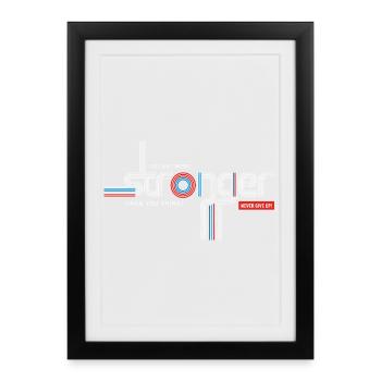 Stronger Than You Think Typography - Framed poster (27 × 37 cm) - black - Front