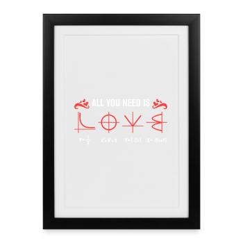 All You Need Is Math Symbols - Framed poster (27 × 37 cm) - black - Front